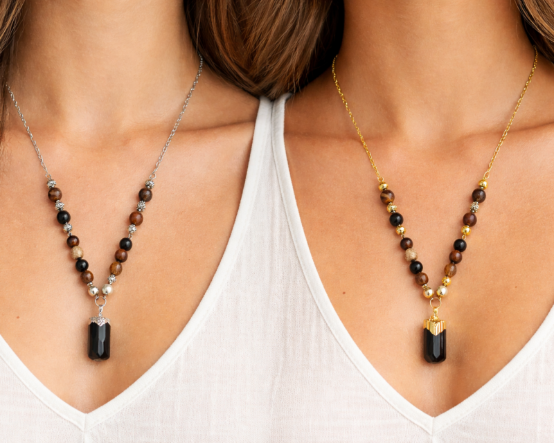 Collier "Café obscur" doré ou argenté