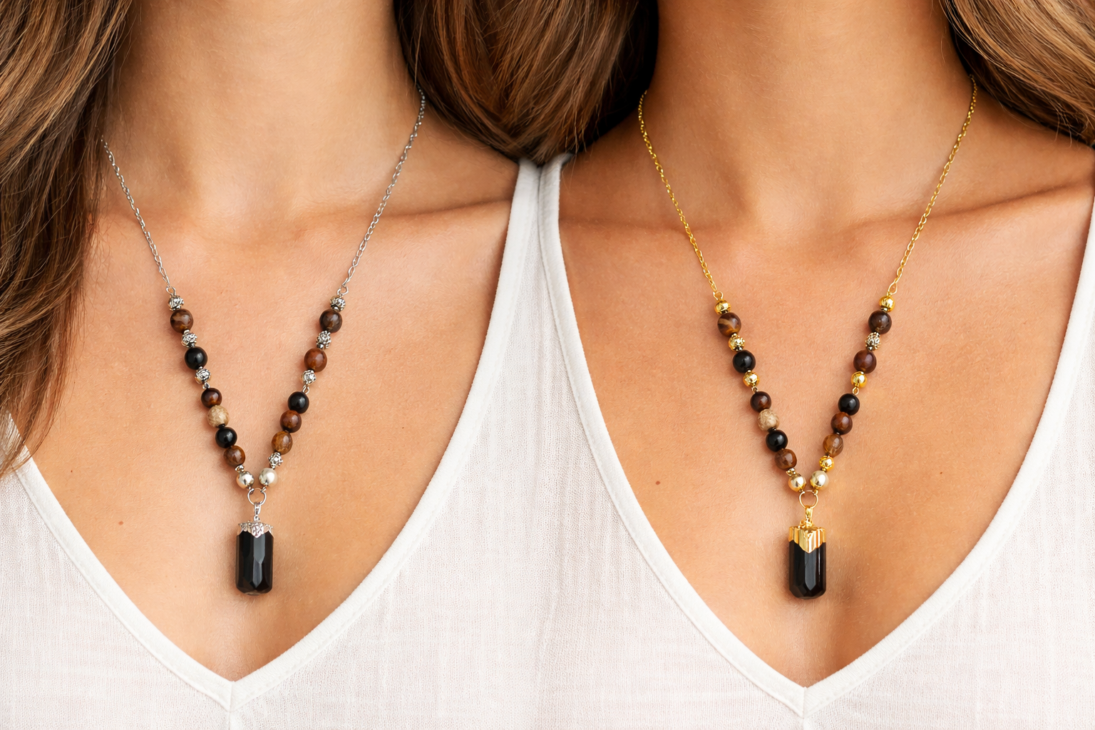 Collier "Café obscur" doré ou argenté