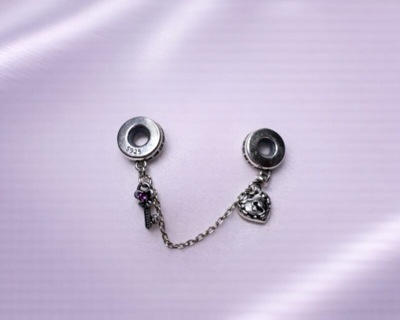 Bloque-perle coeur cadena et sa clé