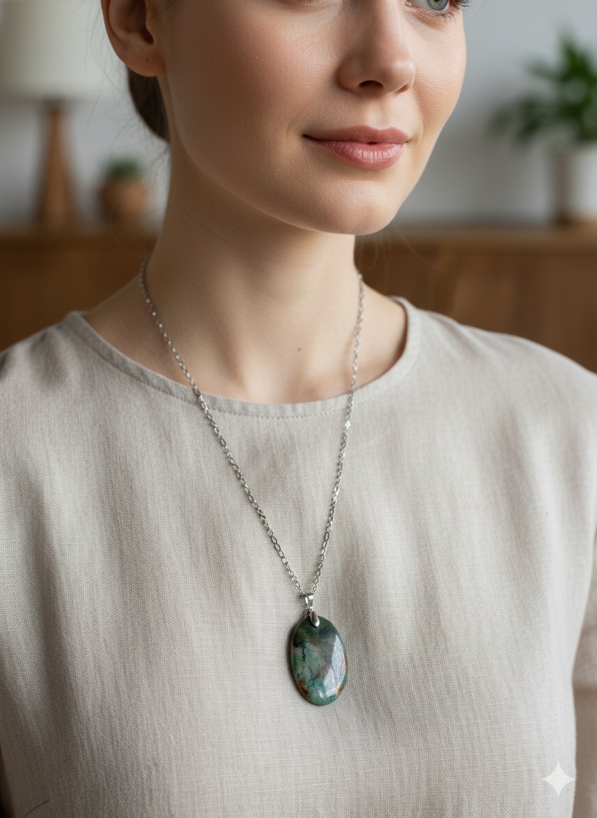 Collier Serpentine de Protection – Équilibre et Sérénité