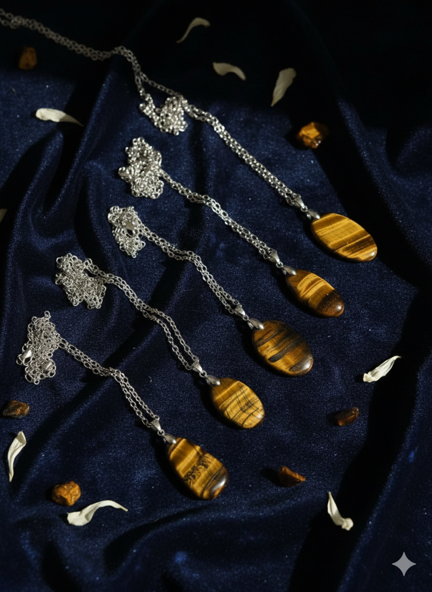 Collier Œil de Tigre Naturel – Pierre de Protection Mixte – Image 2