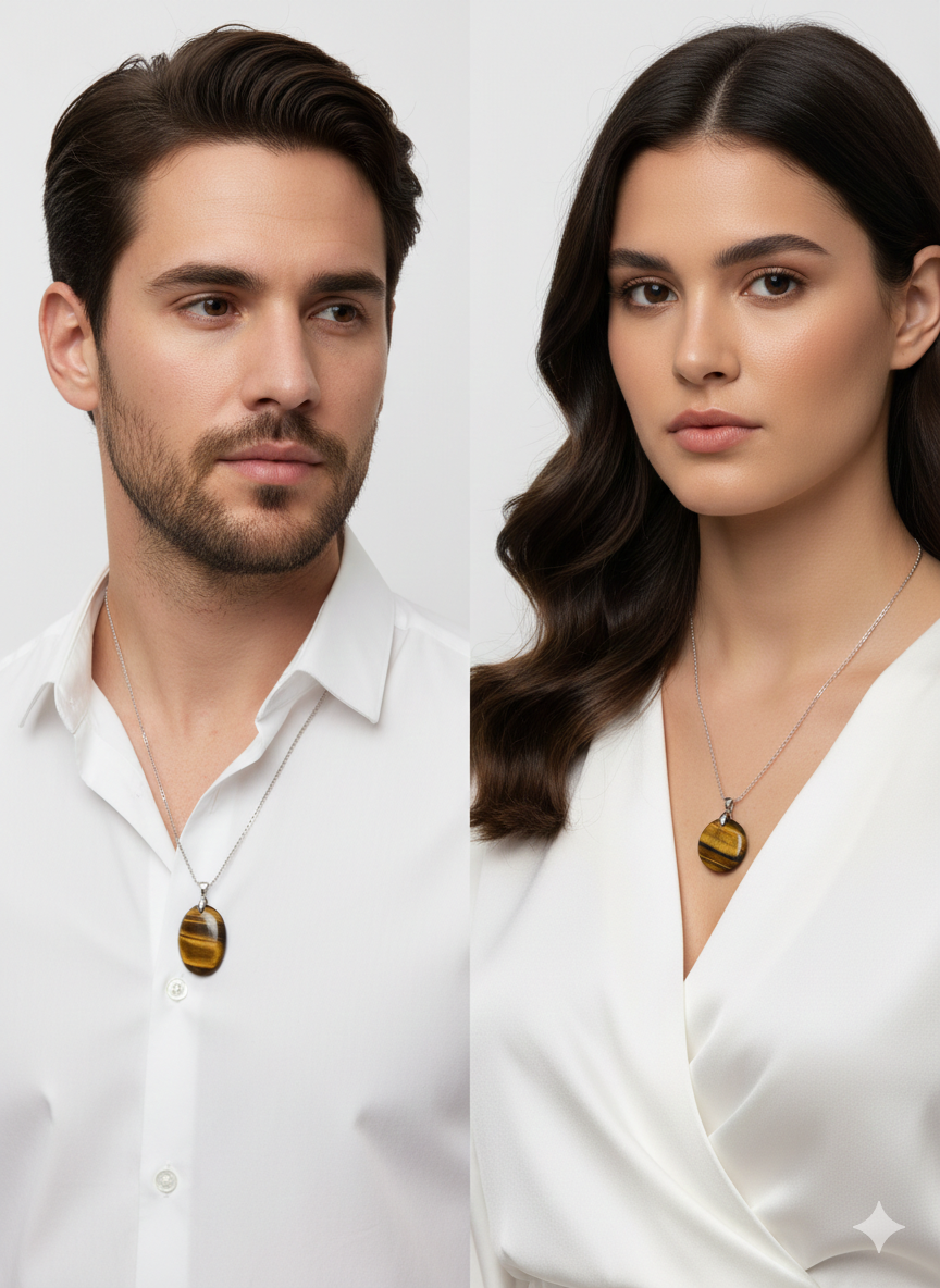 Collier Œil de Tigre Naturel – Pierre de Protection Mixte