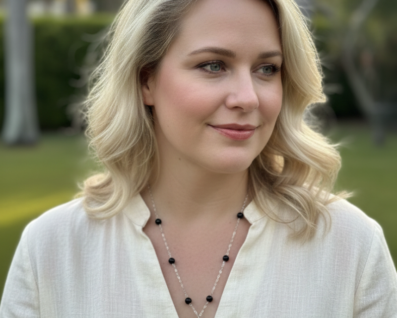 Collier pendule Obsidienne