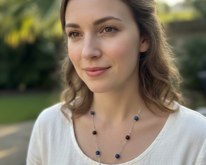 Collier Triple Protection – Œil de Tigre Bleu, Taureau et Faucon