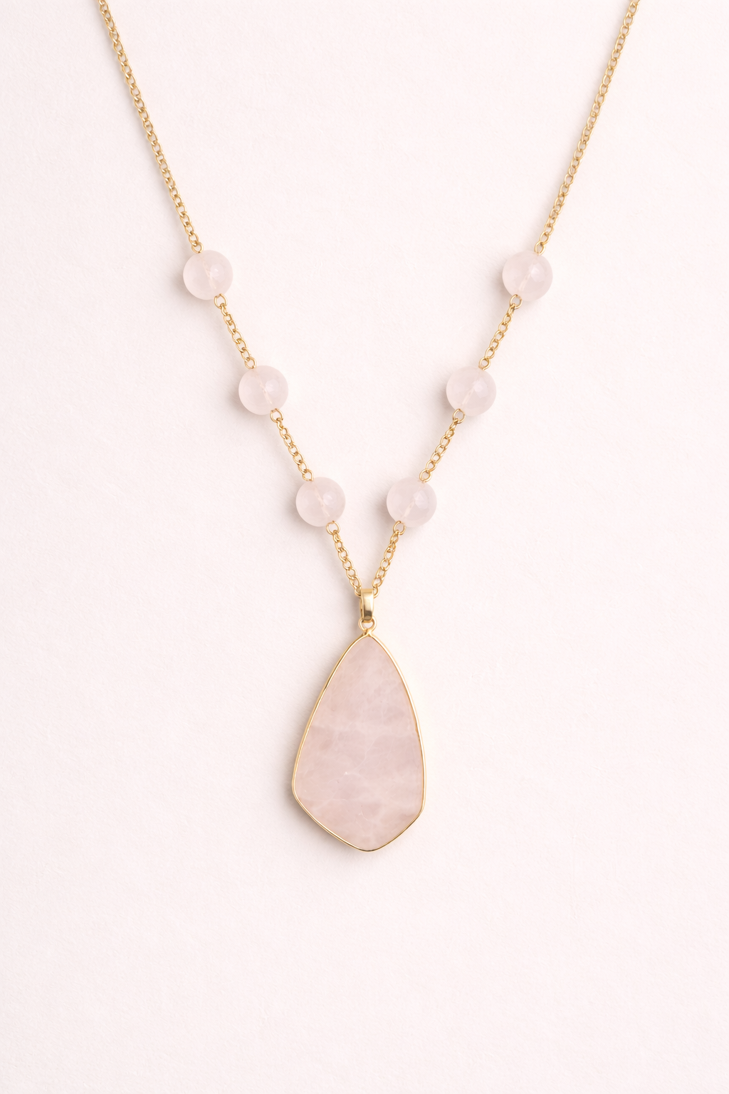 Rose Éternelle – Collier en quartz rose doré – Image 2