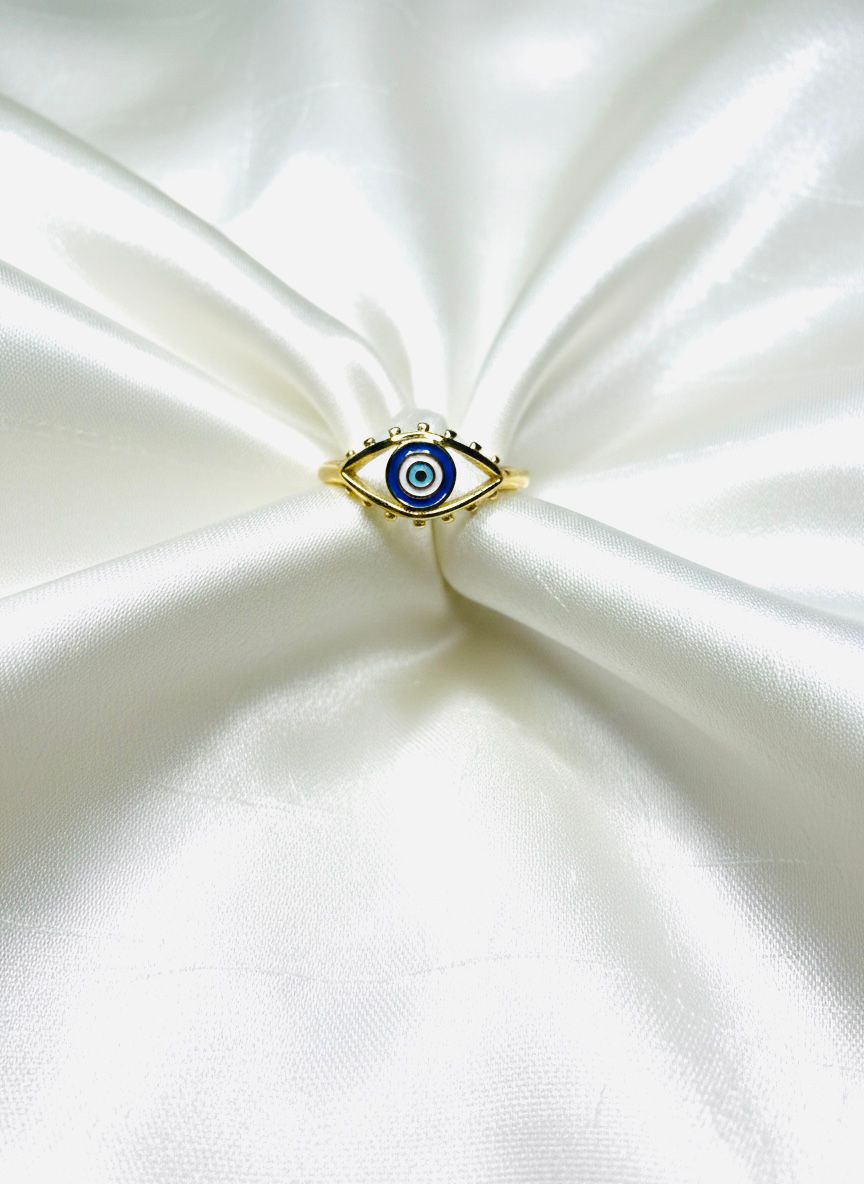 Bague Oeil Argent Doré 925 | Bijou Protection ajustable