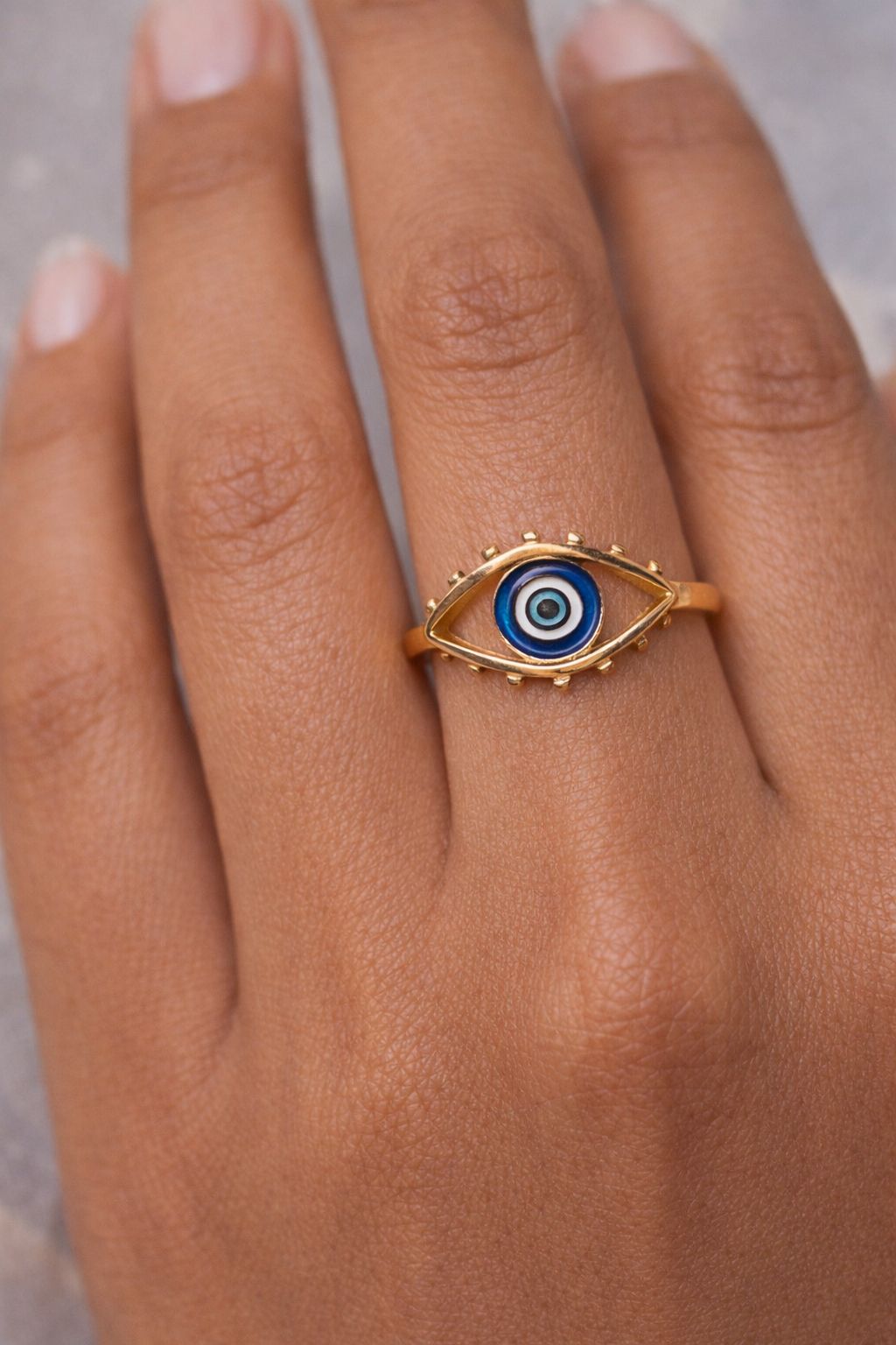 Bague Oeil Argent Doré 925 | Bijou Protection ajustable – Image 2