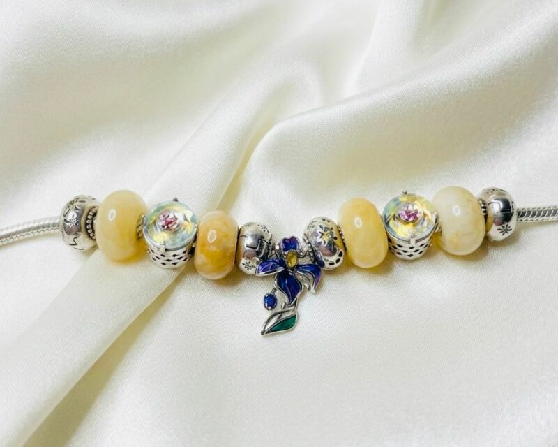 Bracelet "Hyacinthe" – Jade jaune & Argent 925 | Collection Journal Intime