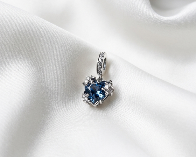 Charm Coeur Cristal Argent 925