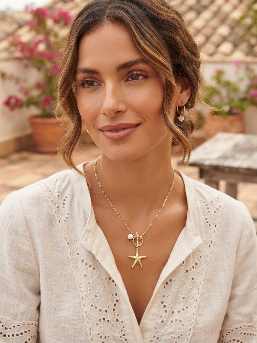 Collier étoile de mer, symbole de renouveau et de légèreté. Bijou délicat inspiré de l'océan, idéal en cadeau. Livraison rapide.