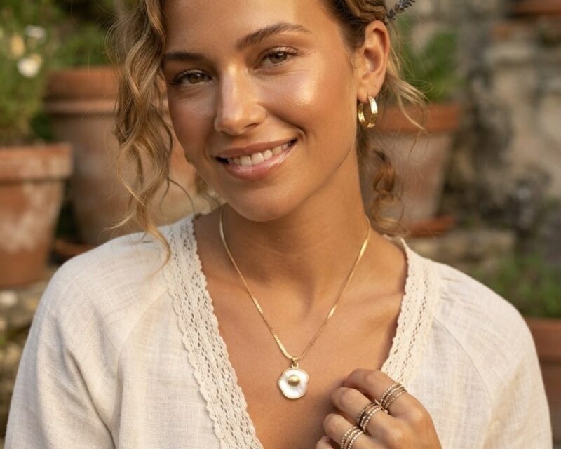 Collier Médaillon Rond – Acier Inoxydable Plaqué Or